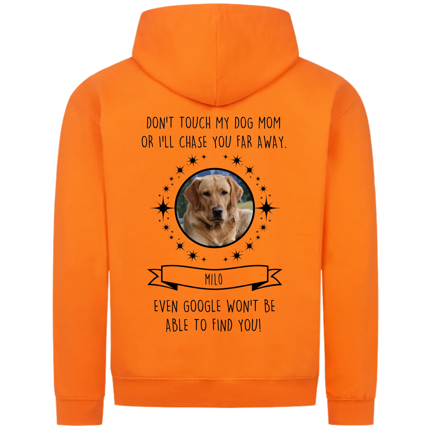 Don’t touch my Dog Mom / Dog Dad – Personalized Premium Zipper Hoodie with Custom Backprint