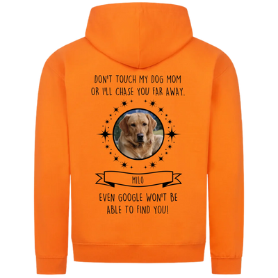 Don’t touch my Dog Mom / Dog Dad – Personalized Premium Zipper Hoodie with Custom Backprint