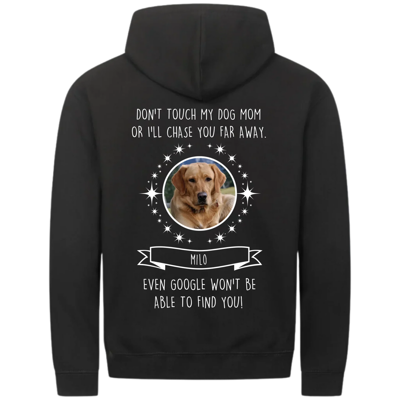 Don’t touch my Dog Mom / Dog Dad – Personalized Premium Zipper Hoodie with Custom Backprint