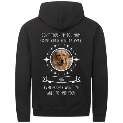 Don’t touch my Dog Mom / Dog Dad – Personalized Premium Zipper Hoodie with Custom Backprint