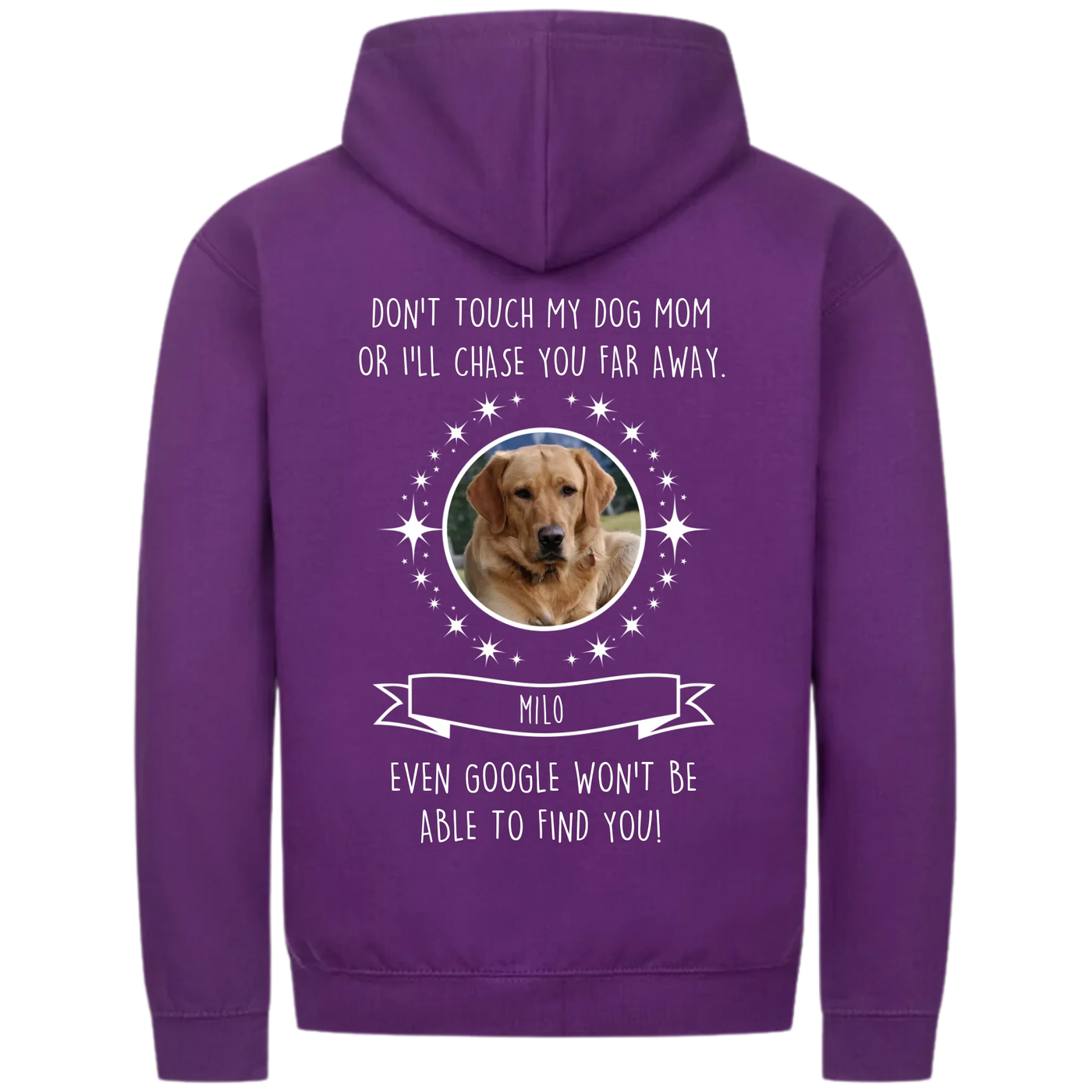 Don’t touch my Dog Mom / Dog Dad – Personalized Premium Zipper Hoodie with Custom Backprint