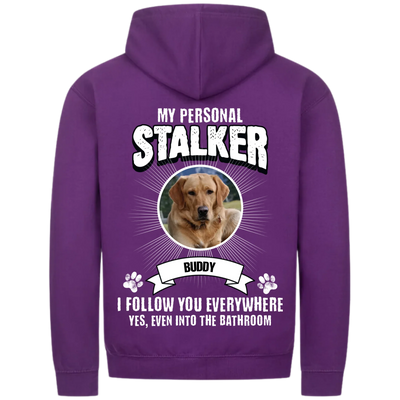 My Personal Stalker  – Personalized Premium Zipper Hoodie with Custom Backprint