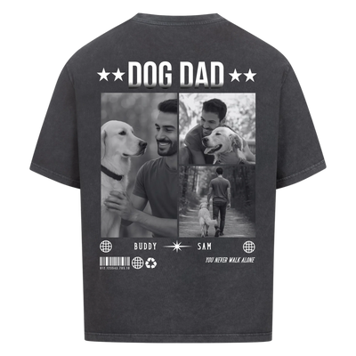 Dog Dad Photo Collage – Personalized Oversized Shirt with Custom Backprint