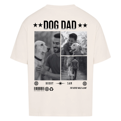 Dog Dad Photo Collage – Personalized Oversized Shirt with Custom Backprint