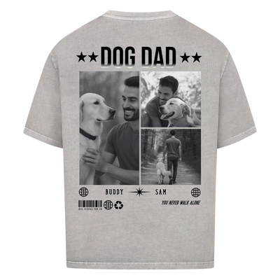 Dog Dad Photo Collage – Personalized Oversized Shirt with Custom Backprint