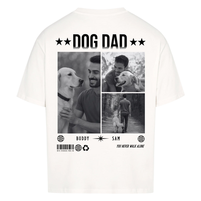 Dog Dad Photo Collage – Personalized Oversized Shirt with Custom Backprint