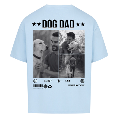 Dog Dad Photo Collage – Personalized Oversized Shirt with Custom Backprint