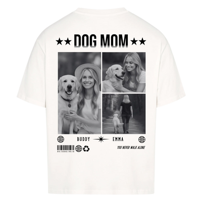 Dog Mom Photo Collage – Personalized Oversized Shirt with Custom Backprint