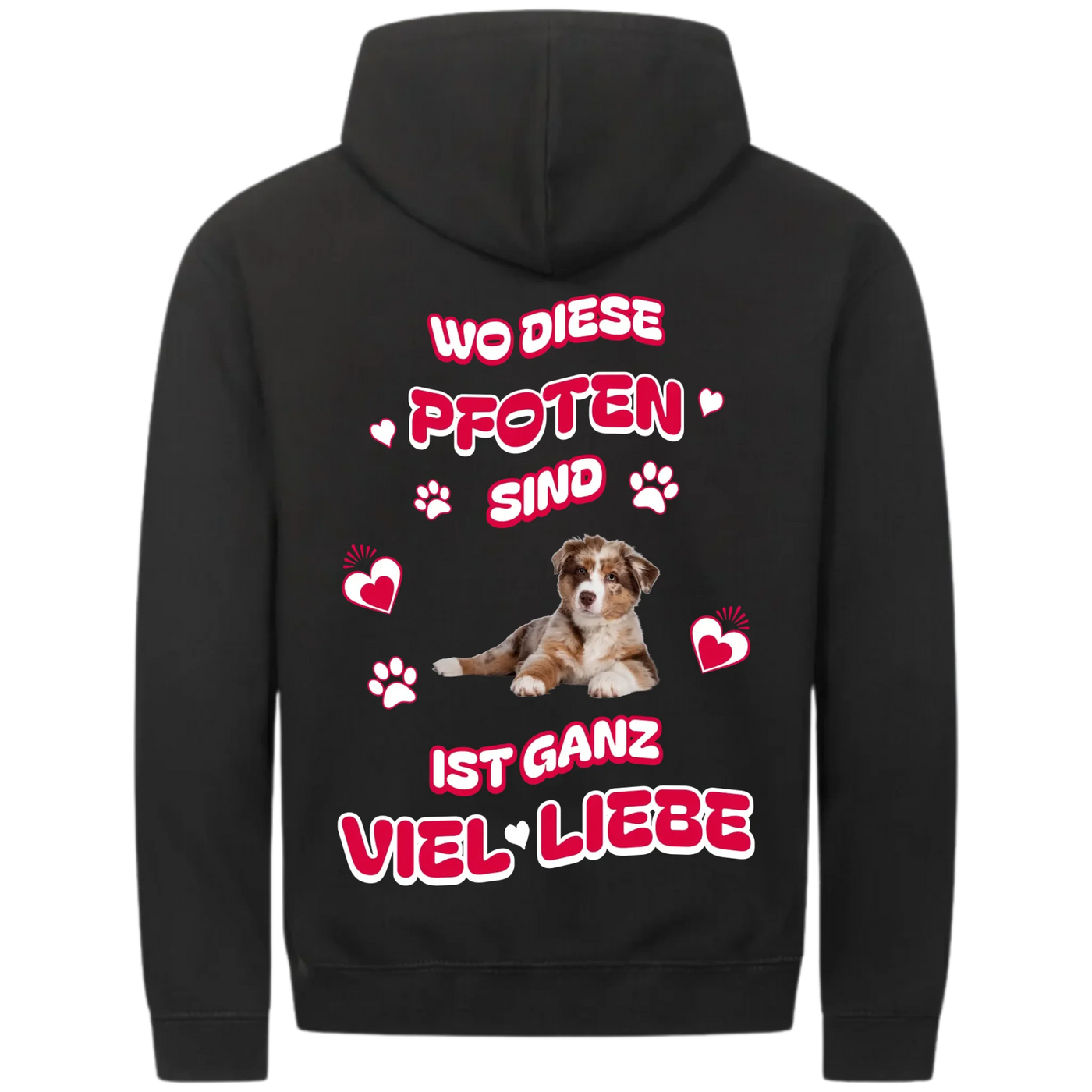 Wo diese Pfoten sind - Personalisierbarer Classic Zipper Hoodie Unisex