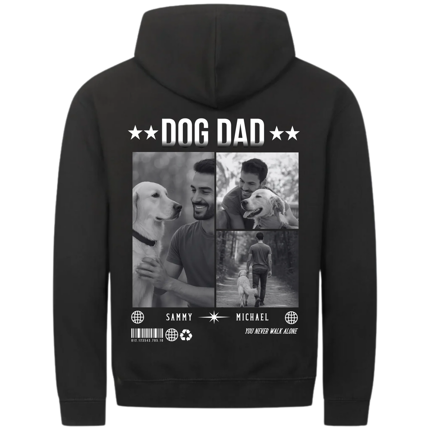 DOG DAD Fotocollage - Personalisierbarer Classic Zipper Hoodie Unisex