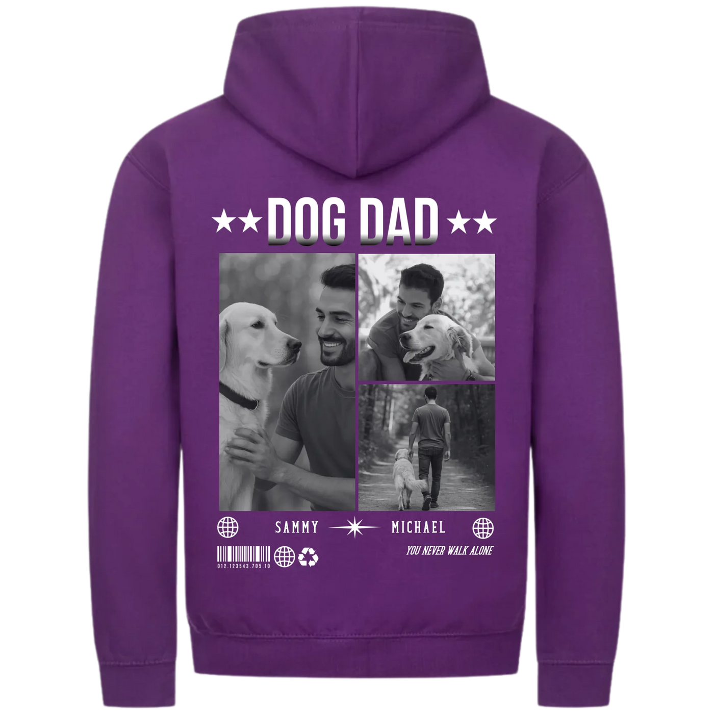 DOG DAD Fotocollage - Personalisierbarer Classic Zipper Hoodie Unisex