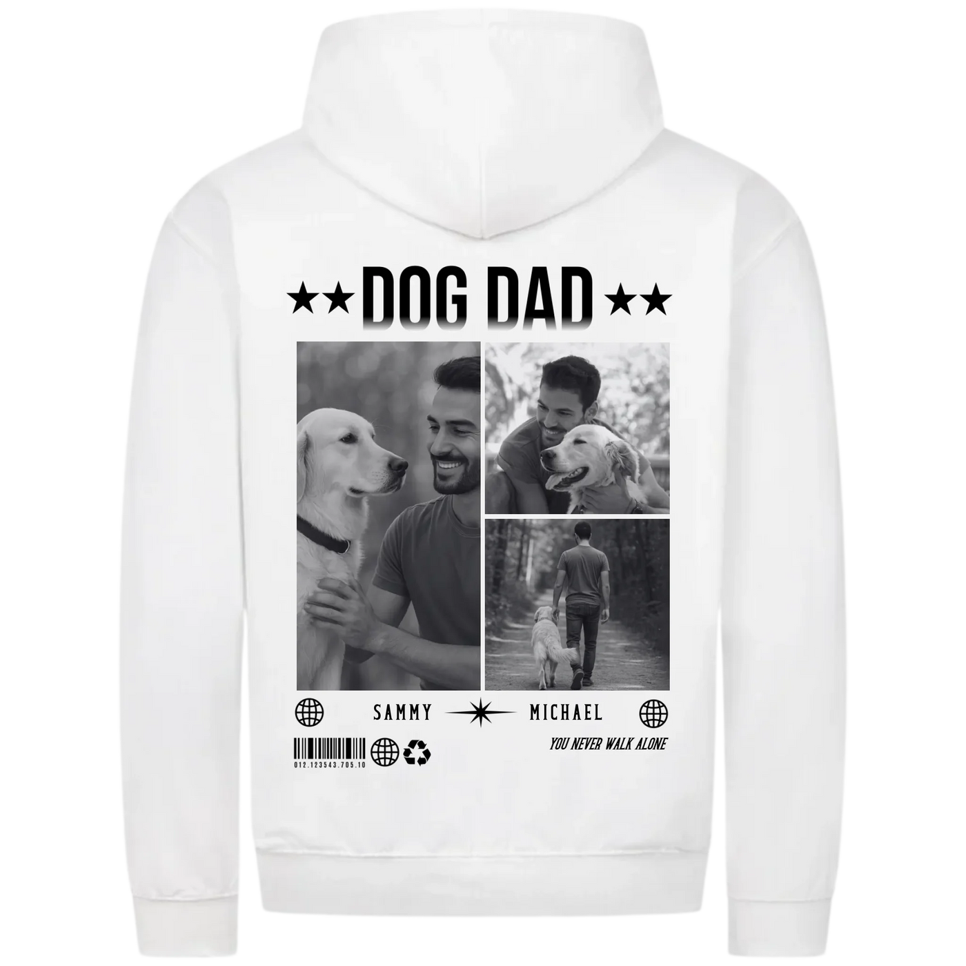 DOG DAD Fotocollage - Personalisierbarer Classic Zipper Hoodie Unisex