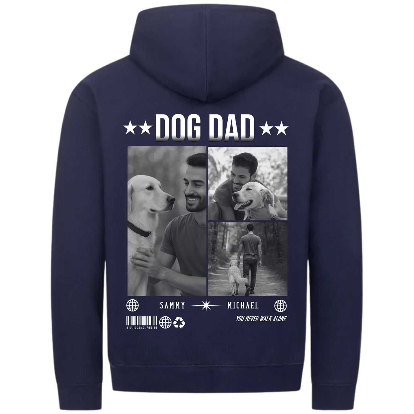 DOG DAD Fotocollage - Personalisierbarer Classic Zipper Hoodie Unisex