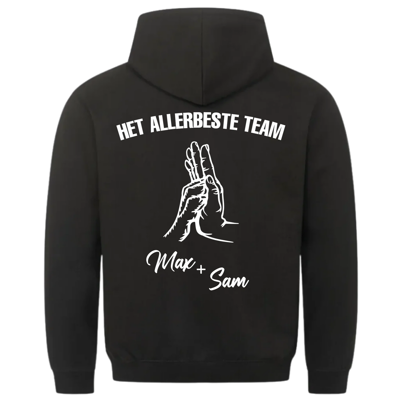 Het allerbeste team – Gepersonaliseerde Premium Hoodie met rugprint