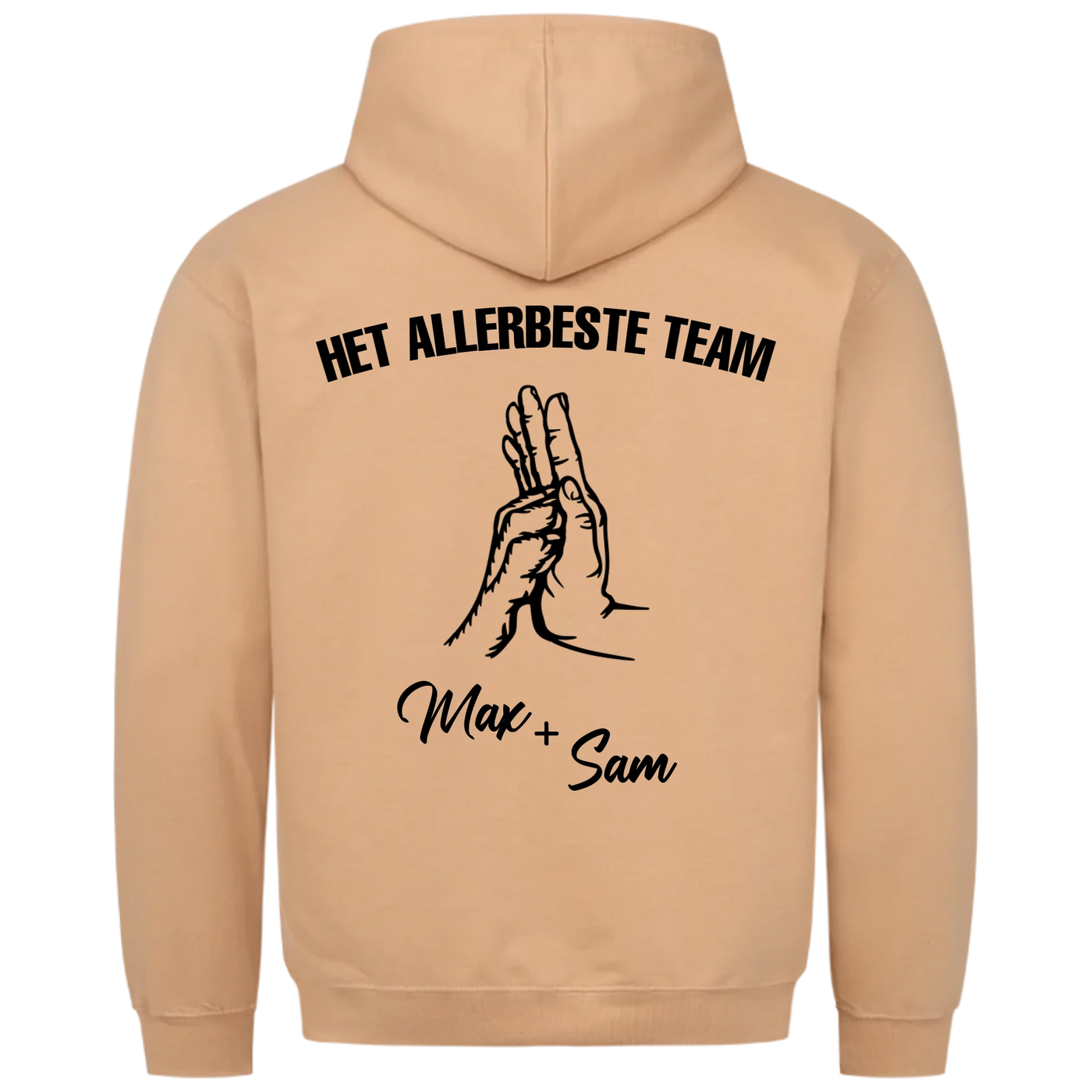 Het allerbeste team – Gepersonaliseerde Premium Hoodie met rugprint