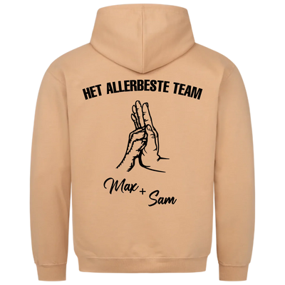 Het allerbeste team – Gepersonaliseerde Premium Hoodie met rugprint