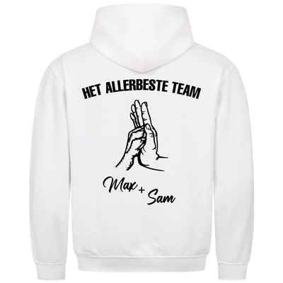 Het allerbeste team – Gepersonaliseerde Premium Hoodie met rugprint