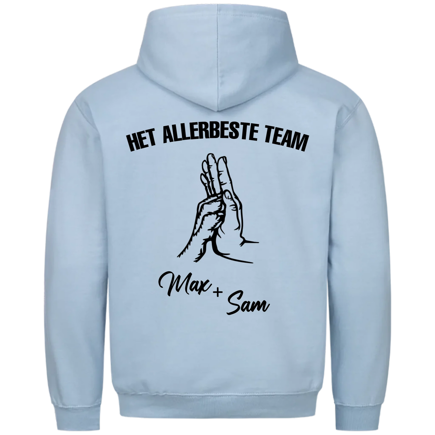 Het allerbeste team – Gepersonaliseerde Premium Hoodie met rugprint