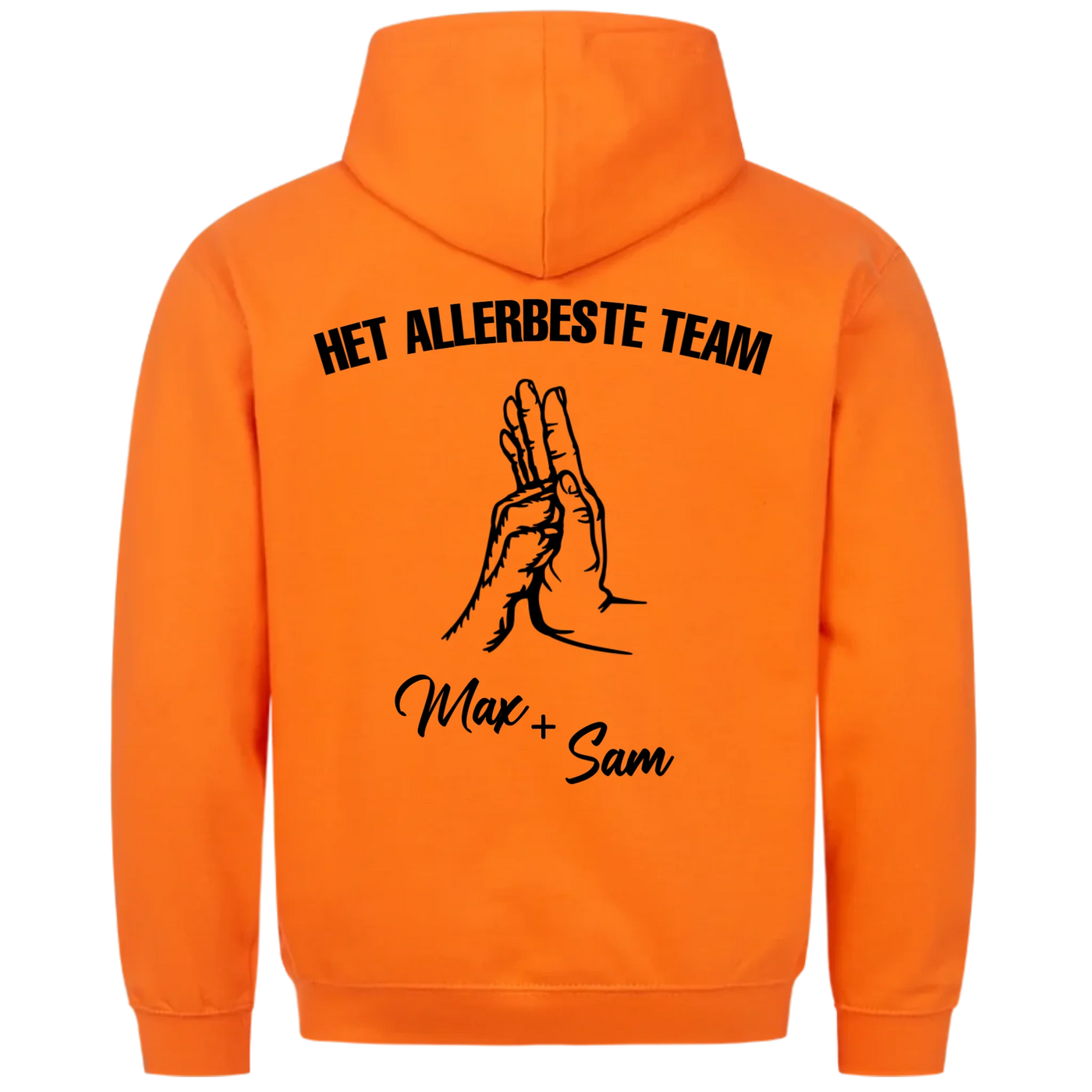 Het allerbeste team – Gepersonaliseerde Premium Hoodie met rugprint