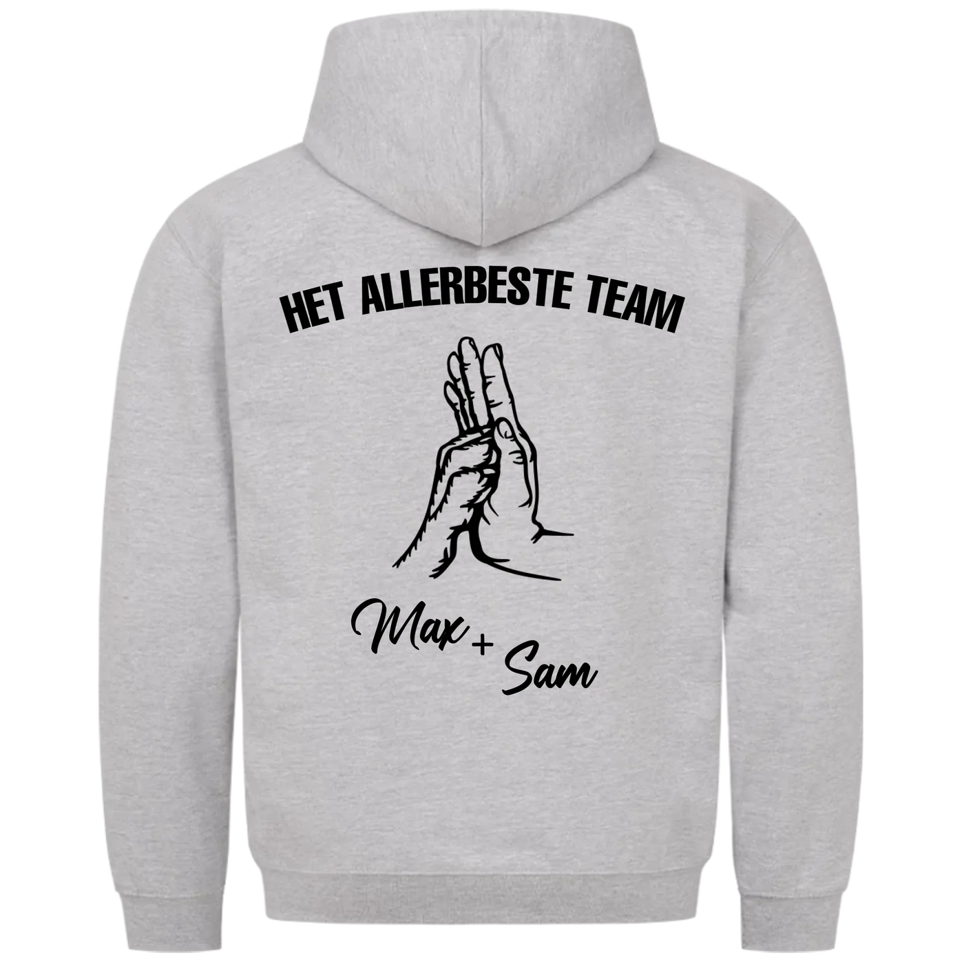 Het allerbeste team – Gepersonaliseerde Premium Hoodie met rugprint