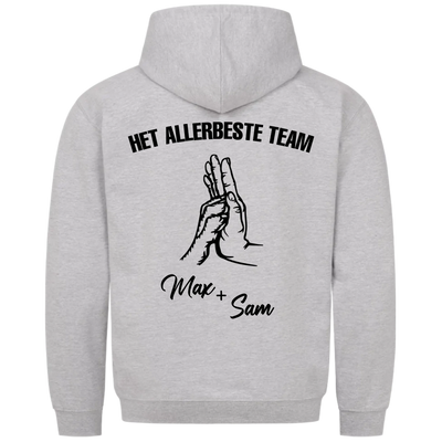 Het allerbeste team – Gepersonaliseerde Premium Hoodie met rugprint