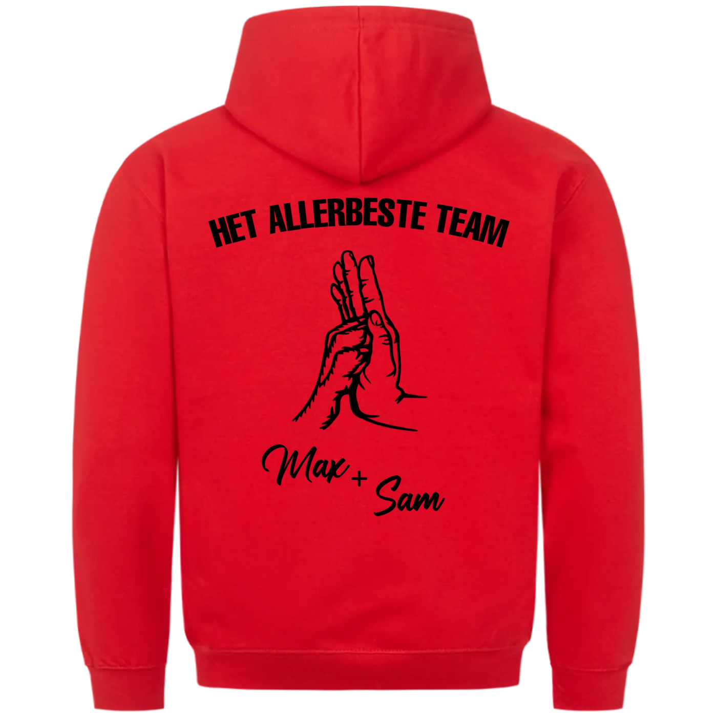Het allerbeste team – Gepersonaliseerde Premium Hoodie met rugprint