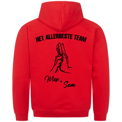 Het allerbeste team – Gepersonaliseerde Premium Hoodie met rugprint