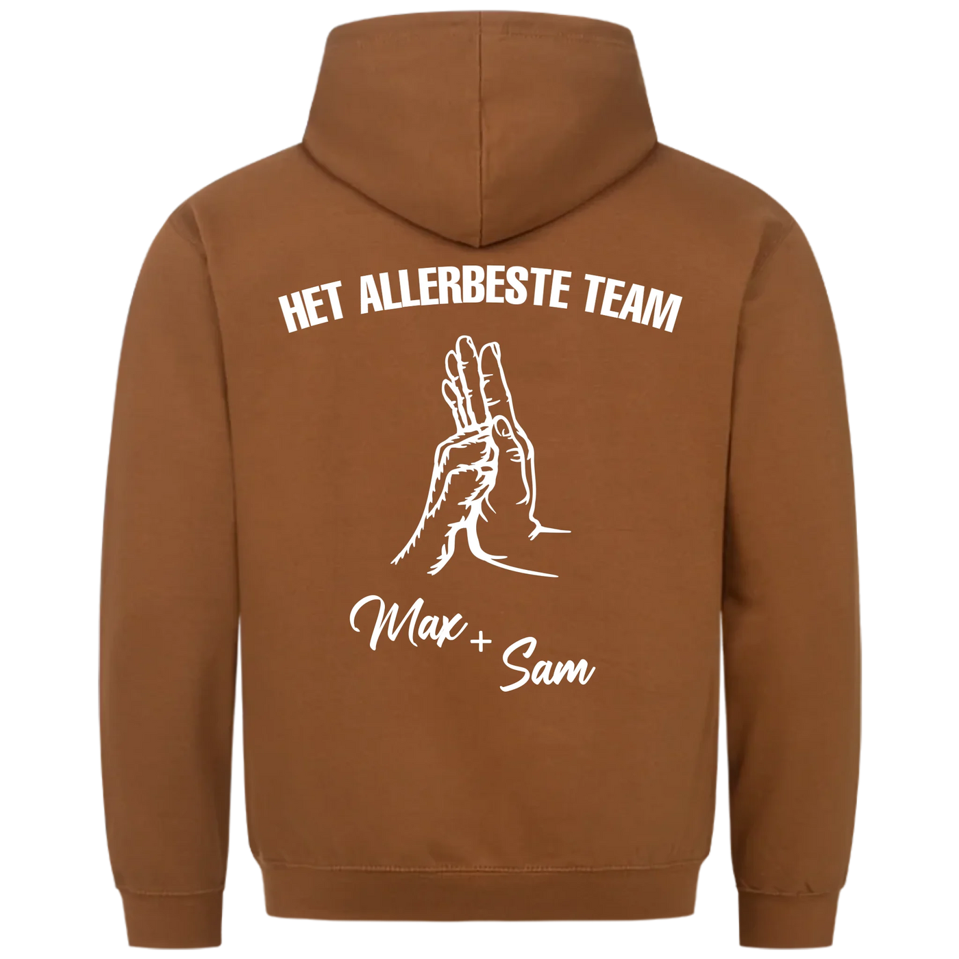Het allerbeste team – Gepersonaliseerde Premium Hoodie met rugprint