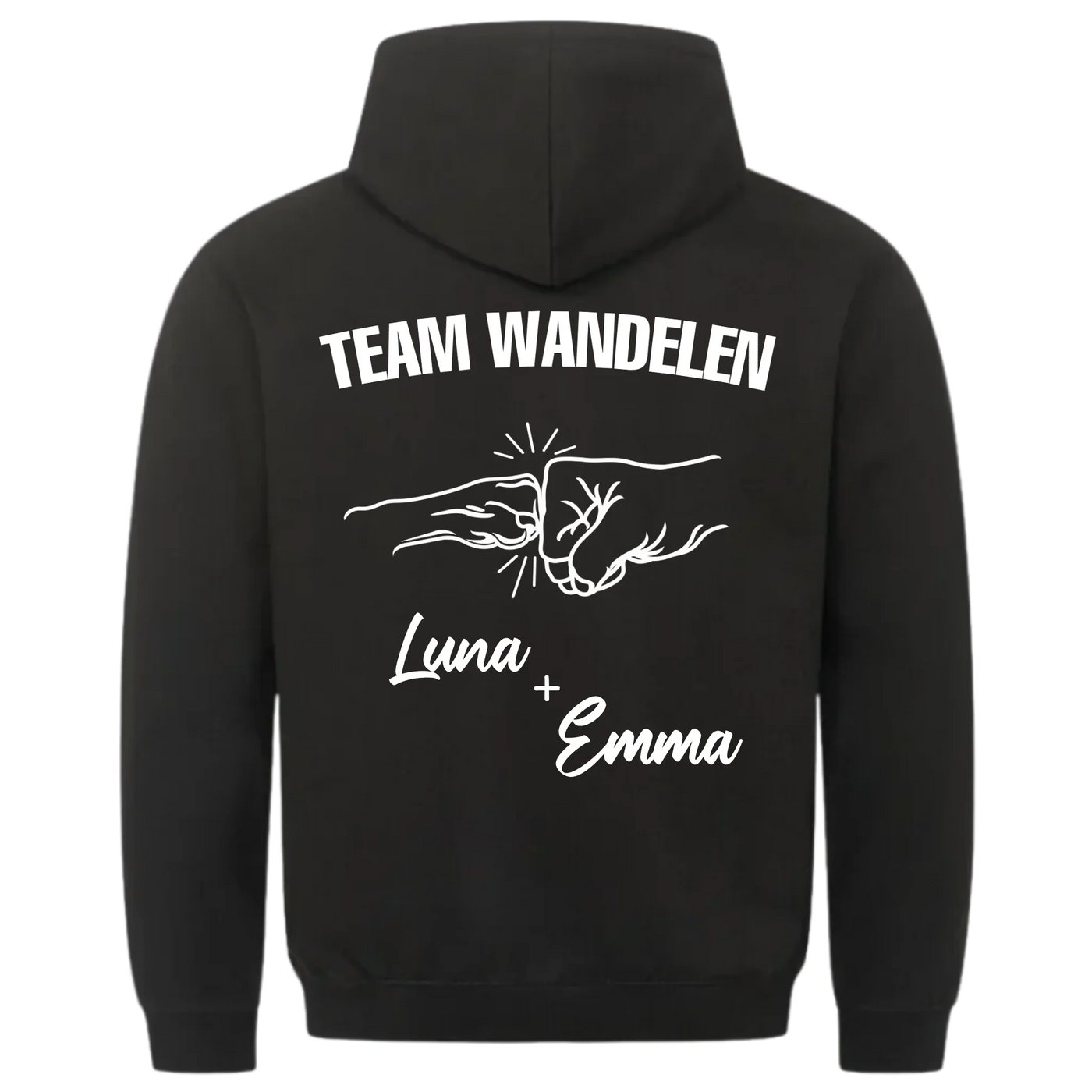 Team Wandelen – Premium Hoodie met Rugprint