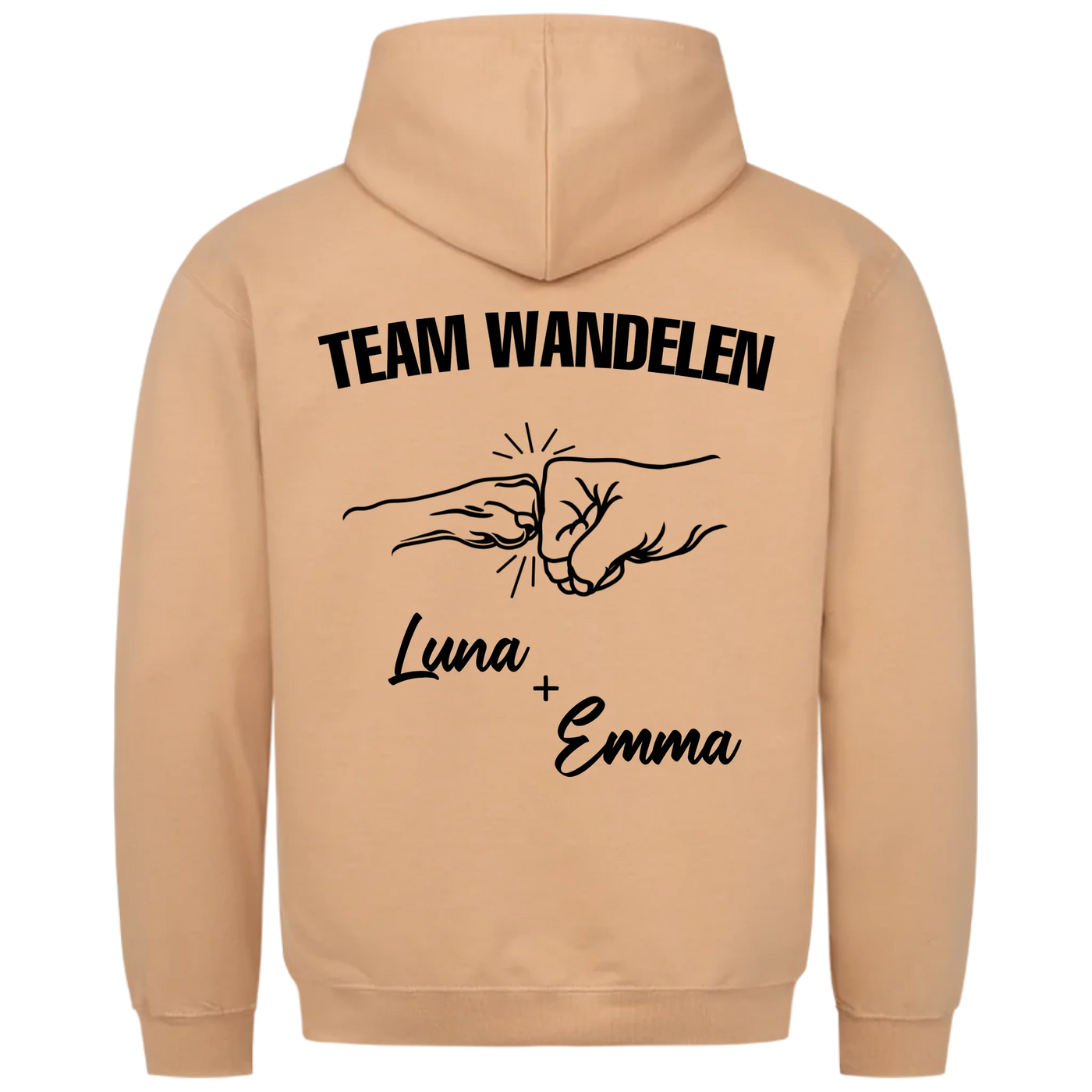 Team Wandelen – Premium Hoodie met Rugprint