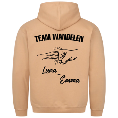 Team Wandelen – Premium Hoodie met Rugprint