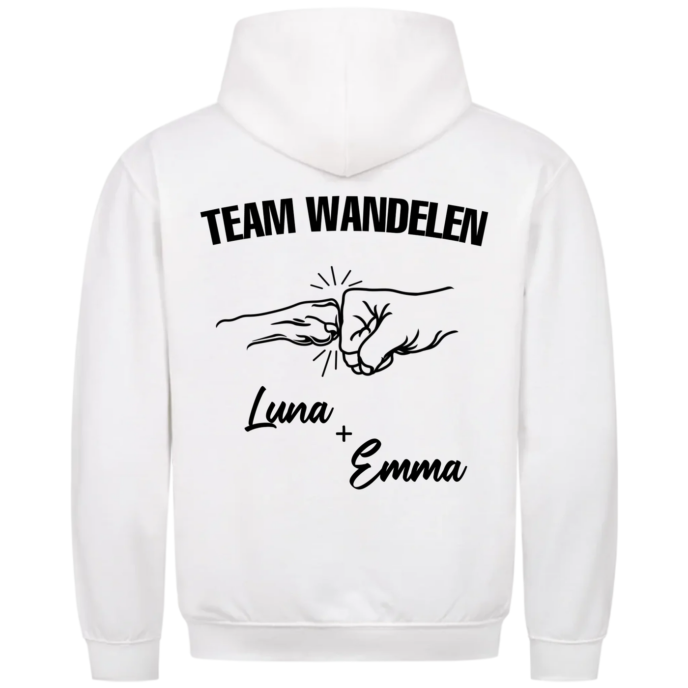 Team Wandelen – Premium Hoodie met Rugprint
