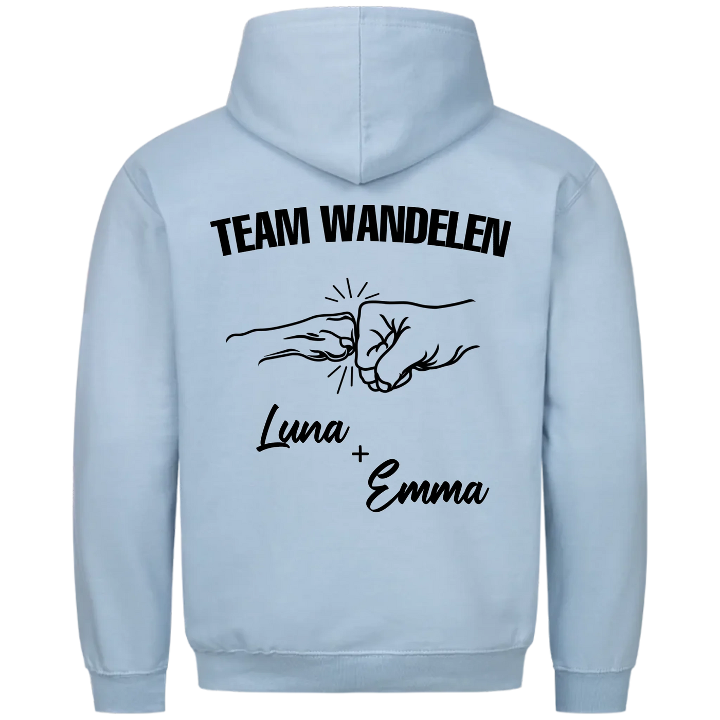 Team Wandelen – Premium Hoodie met Rugprint