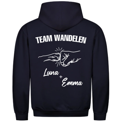 Team Wandelen – Premium Hoodie met Rugprint