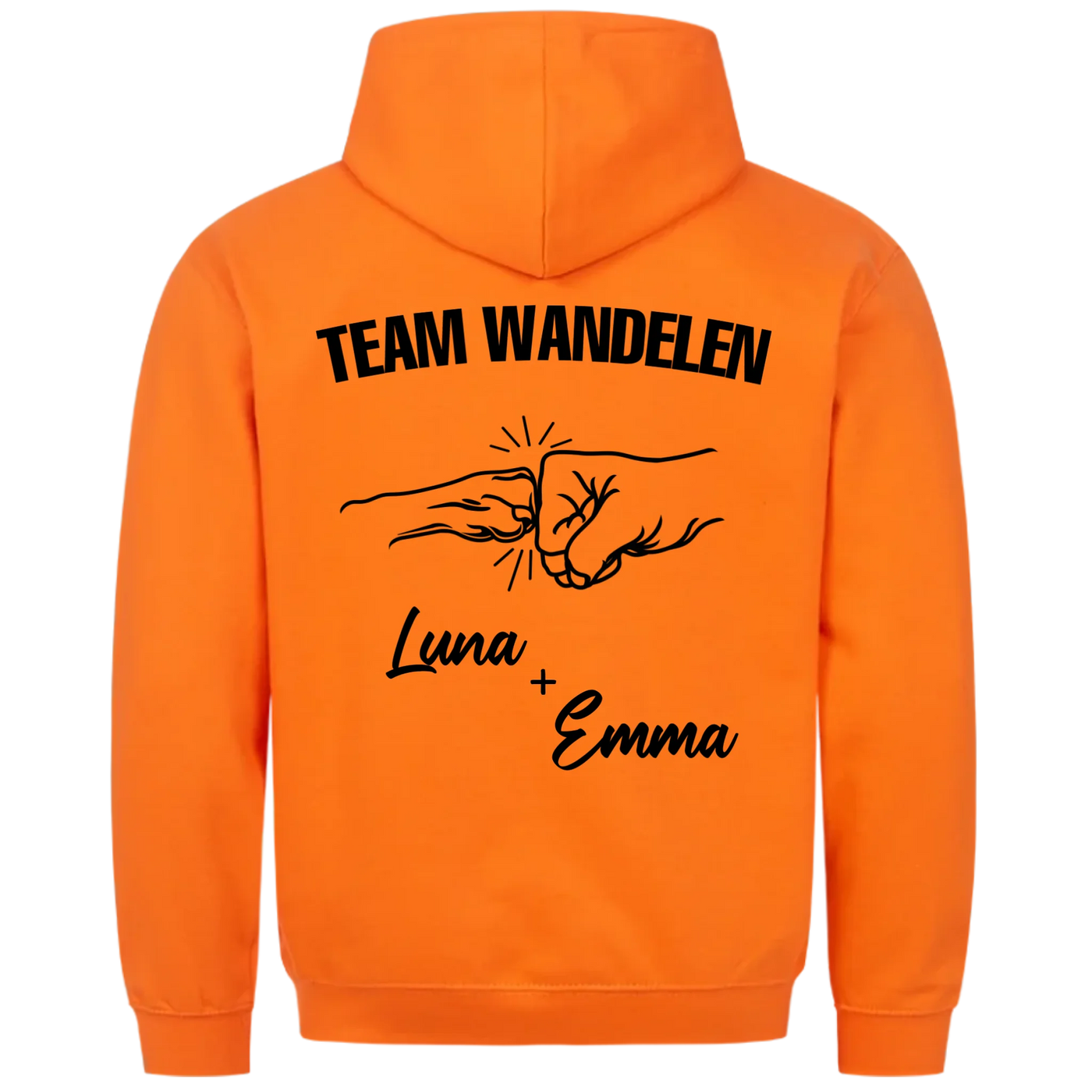 Team Wandelen – Premium Hoodie met Rugprint