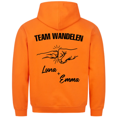 Team Wandelen – Premium Hoodie met Rugprint