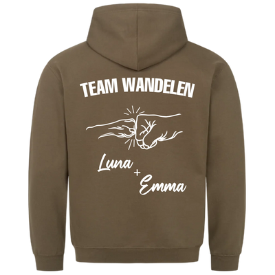 Team Wandelen – Premium Hoodie met Rugprint