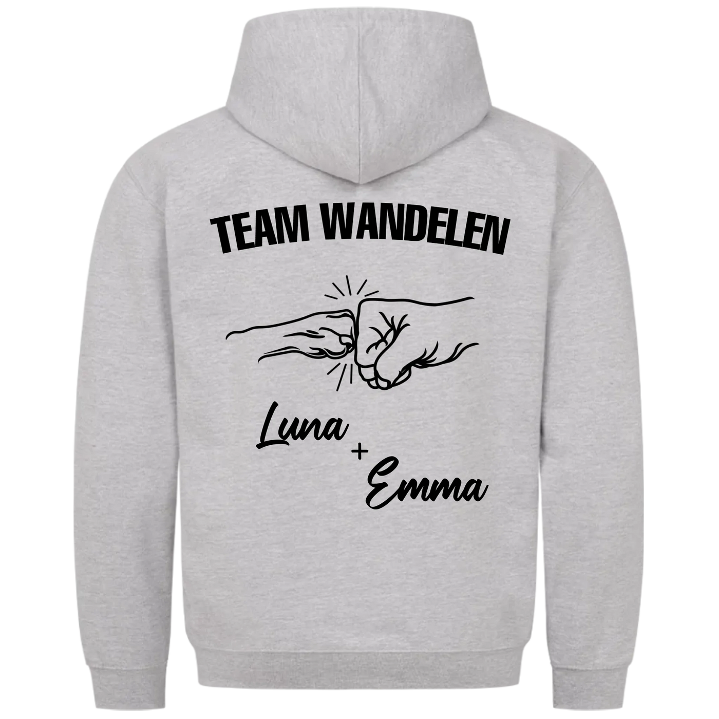 Team Wandelen – Premium Hoodie met Rugprint