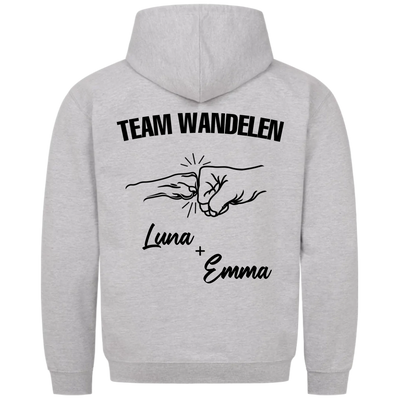 Team Wandelen – Premium Hoodie met Rugprint