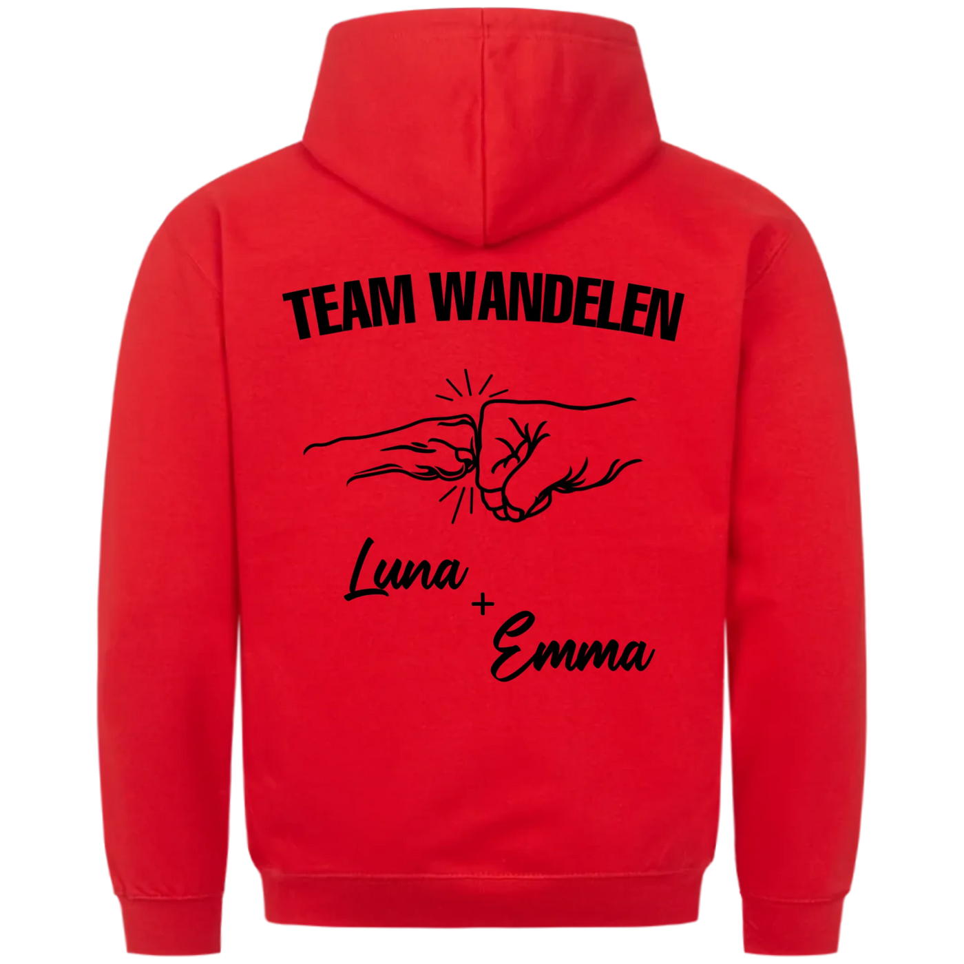 Team Wandelen – Premium Hoodie met Rugprint