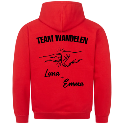 Team Wandelen – Premium Hoodie met Rugprint