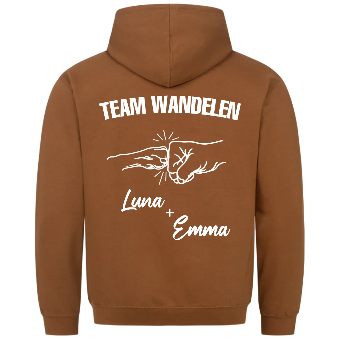 Team Wandelen – Premium Hoodie met Rugprint