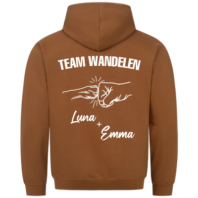 Team Wandelen – Premium Hoodie met Rugprint