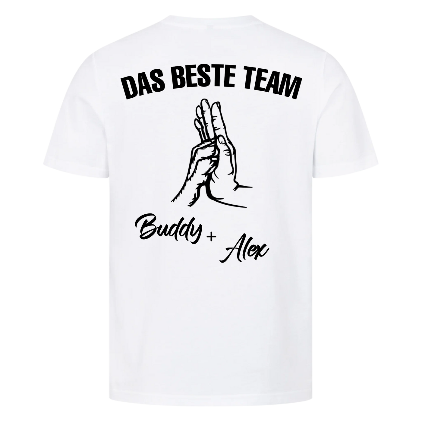 Das beste Team - Personalisierbares Unisex T-Shirt Rückendruck