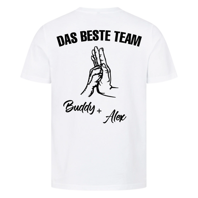 Das beste Team - Personalisierbares Unisex T-Shirt Rückendruck