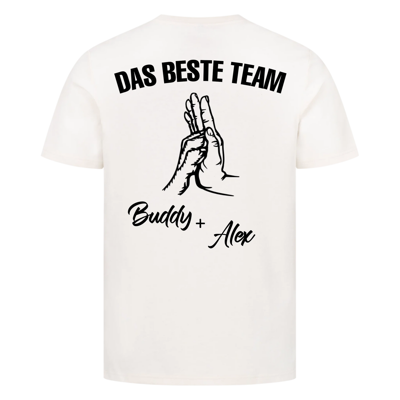 Das beste Team - Personalisierbares Unisex T-Shirt Rückendruck