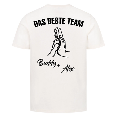 Das beste Team - Personalisierbares Unisex T-Shirt Rückendruck