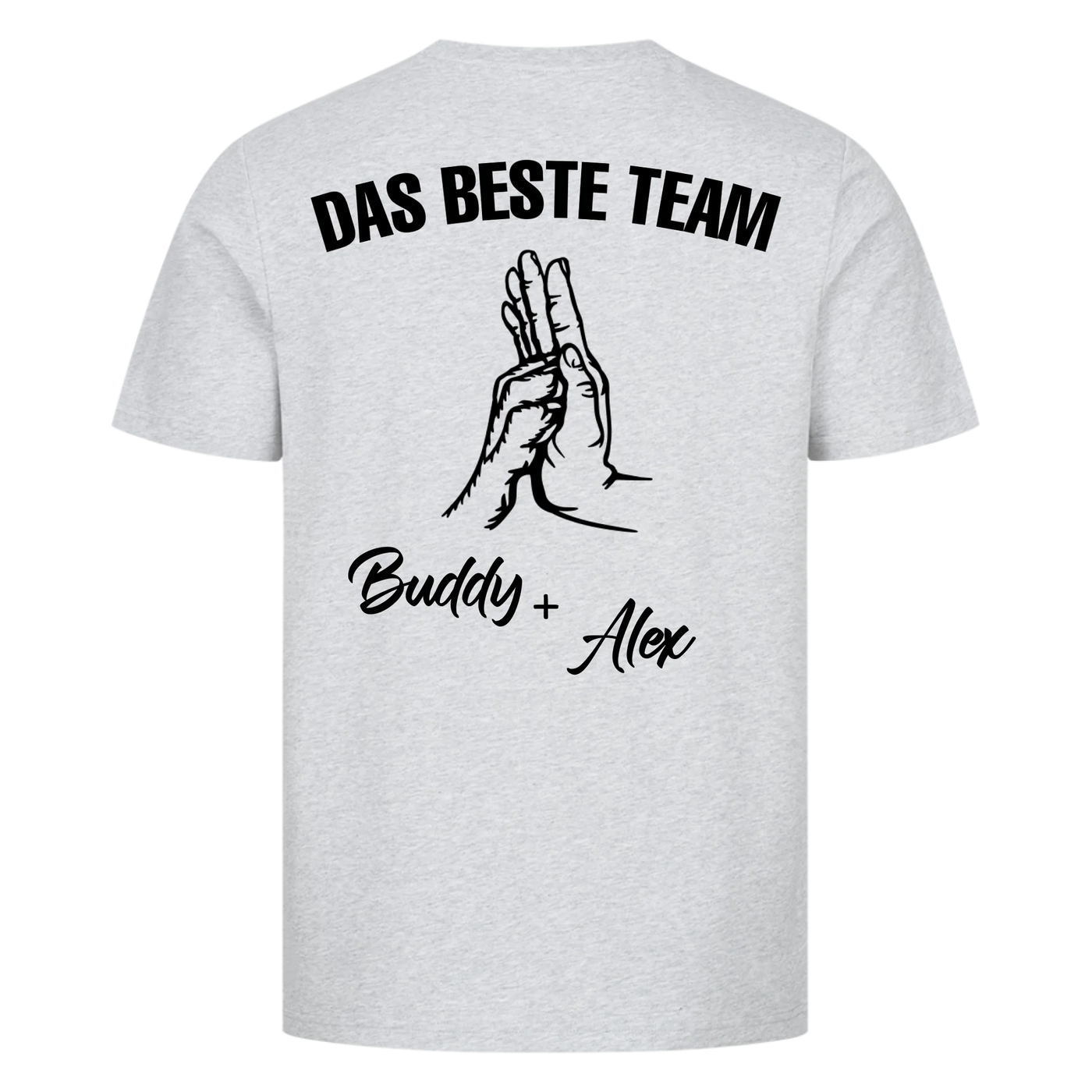 Das beste Team - Personalisierbares Unisex T-Shirt Rückendruck