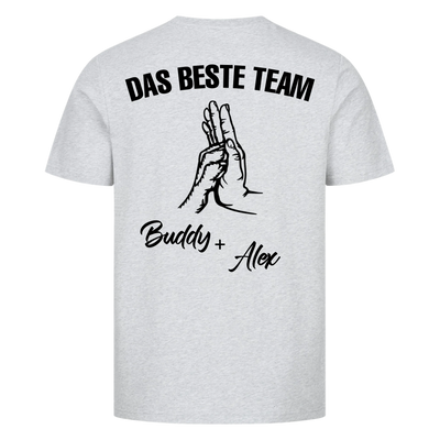 Das beste Team - Personalisierbares Unisex T-Shirt Rückendruck