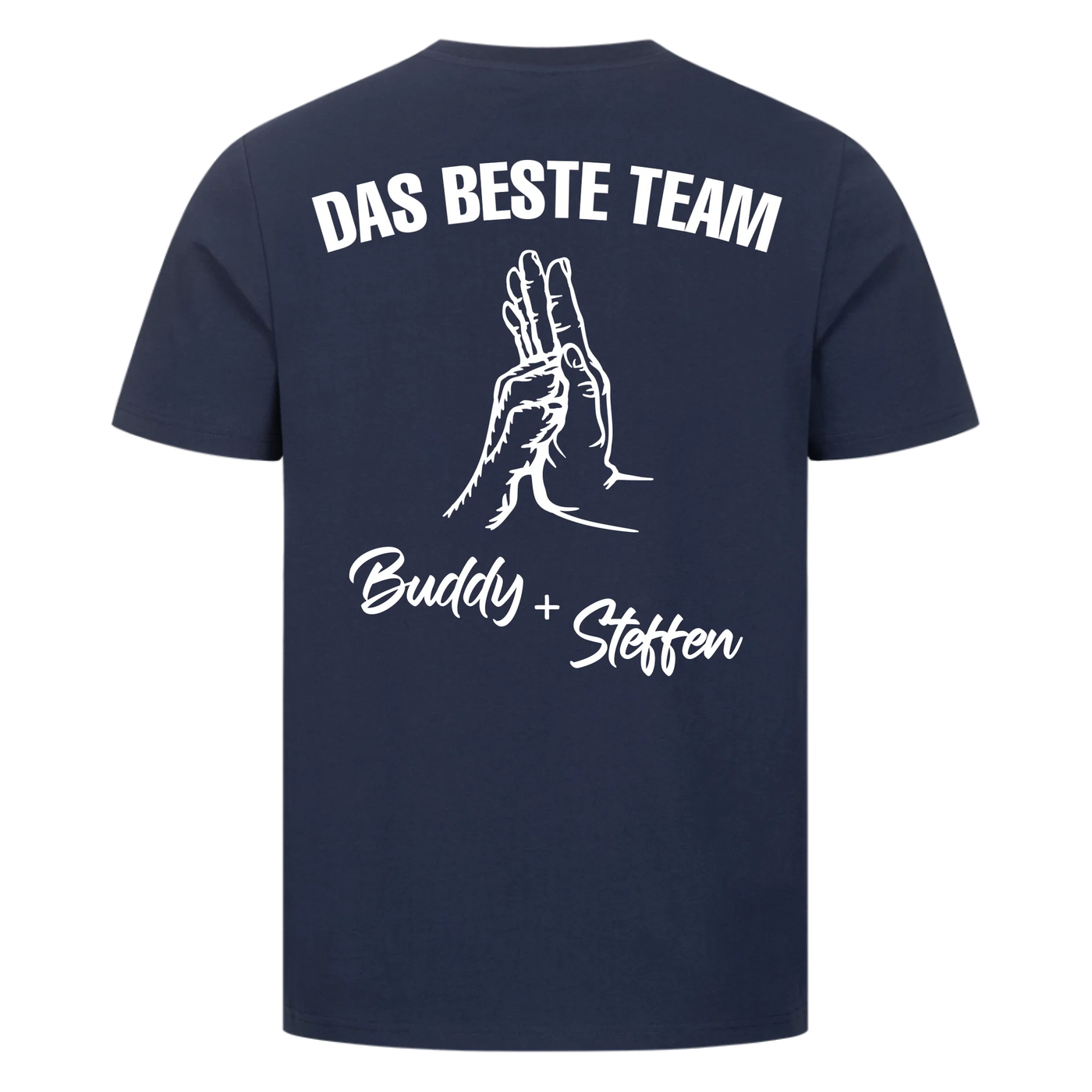 Das beste Team - Personalisierbares Unisex T-Shirt Rückendruck